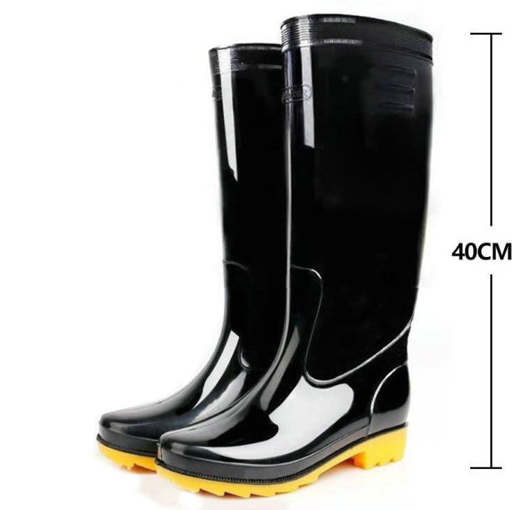 Wear-resistant Garden Boots Waterproof Oil Acid Resistant Black Pvc Glitter Non-slip Rain Boots For Work