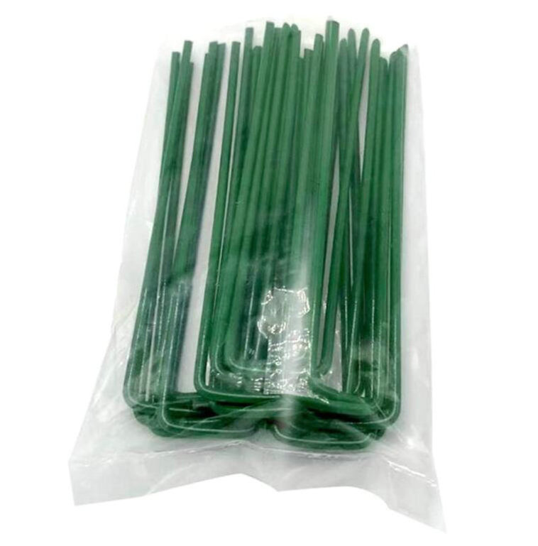 Green Garden 6Inch Pegs Pins Ground Stakes Staples Spikes U Shaped Landscape Securing Nail Pin Lawn Fabric Netting Matting