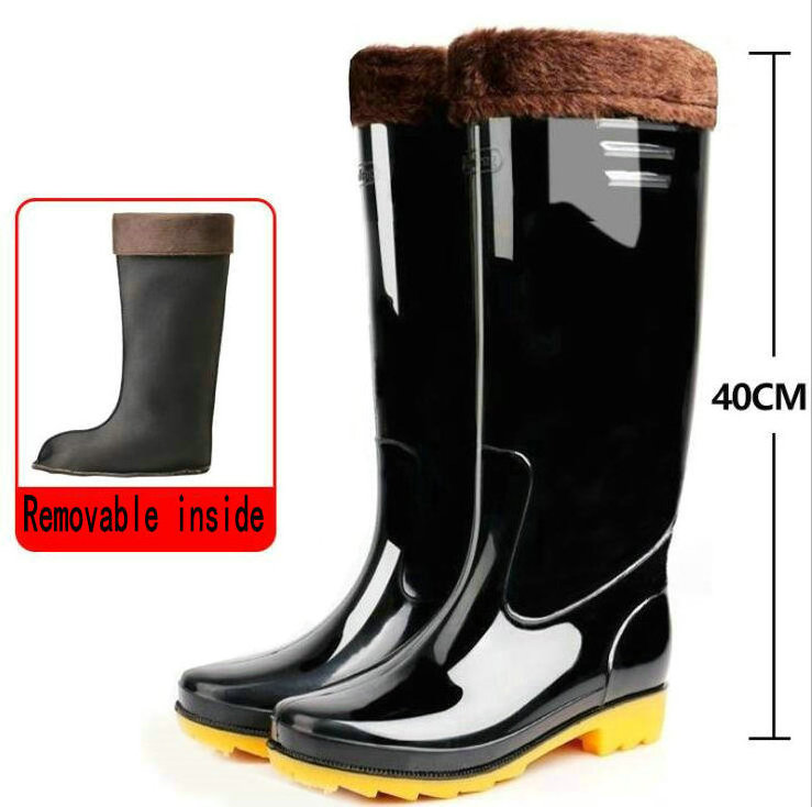 Wear-resistant Garden Boots Waterproof Oil Acid Resistant Black Pvc Glitter Non-slip Rain Boots For Work