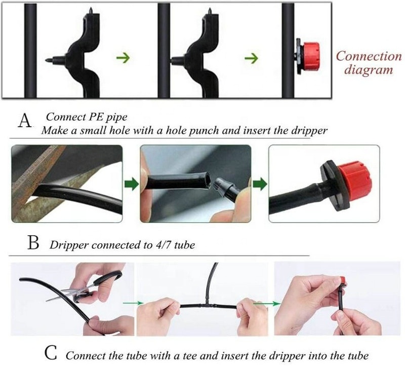 Drip Irrigation Kits Adjustable Micro Drip Irrigation System Watering Sprinklers Anti-Clogging Emitter Dripper Garden Supplies