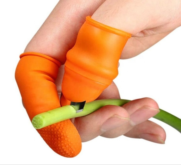 Fruit and Vegetable Picking Potted Plants Trim Pocket Garden Cutting Tools Silicone Harvesting Thumb Finger Knife Cutter Set