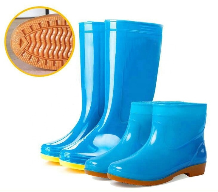 WOMEN SHOES Yellow Chemical Resistant Anti Slip Lightweight Non Safety Garden Pvc Rain Boots For Work