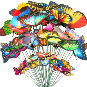 Hot Sale Garden Waterproof 3D Butterfly Stake Ornaments Patio Decor Party Floral Supplies Stake Decorative Butterflies Christmas