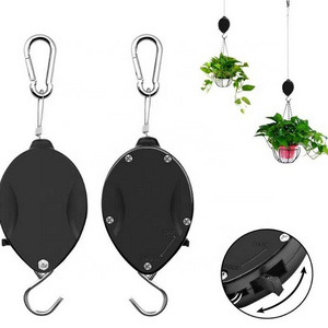 Garden Retractable Plant Pulley Adjustable Plant Hanger Hook with Locking Mechanism for Hanging Plants Raise in Different Height