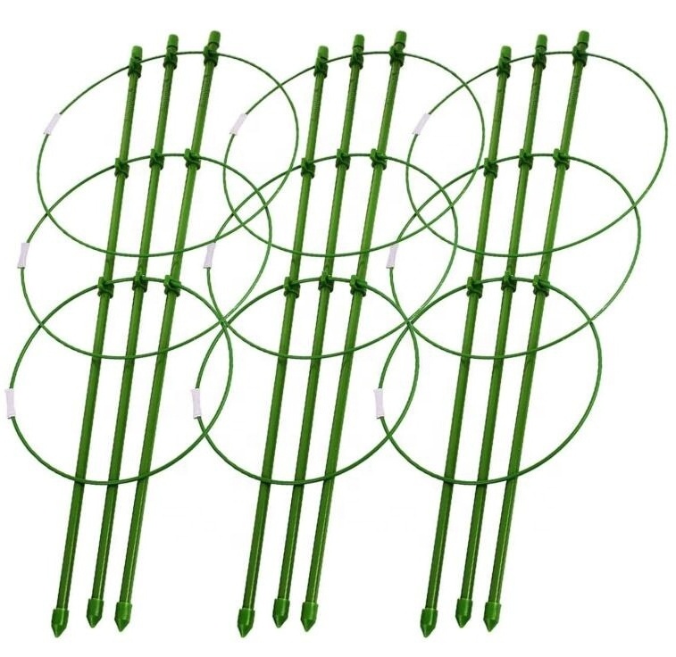 Plant Support Cages 18 Inches Plant Cages with 3 Adjustable Rings, Pack of 3 (30