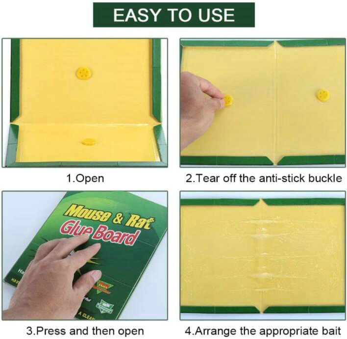 Eco-friendly Mouse Rat Glue Trap Super Sticky Adhesive Glue Board Trap Catches Extra Strength Heavy Duty Large Size Pads