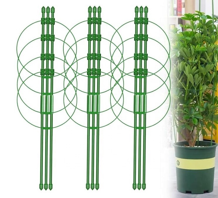 Plant Support Cages 34 Inches Plants Cages with 4 Adjustable Support Rings for Vegetables Flowers Fruit Grow Climbing Plants