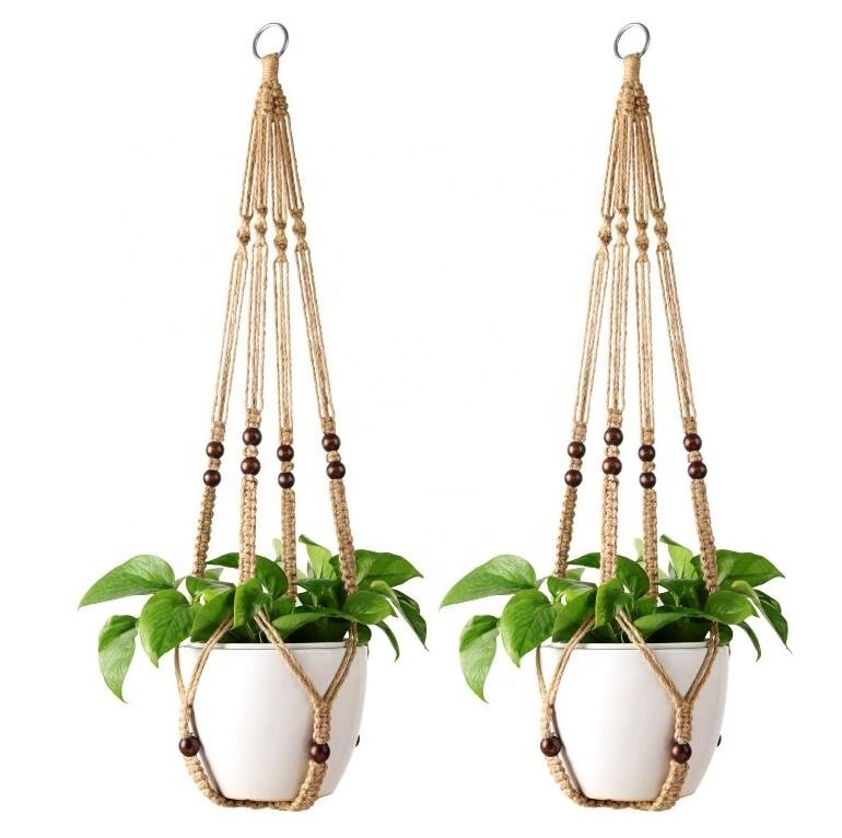 Plant Hangers Indoor Cotton Rope Flower Pot Hanging Planter Basket Holder Patio Deck Ceiling Garden Home Decor