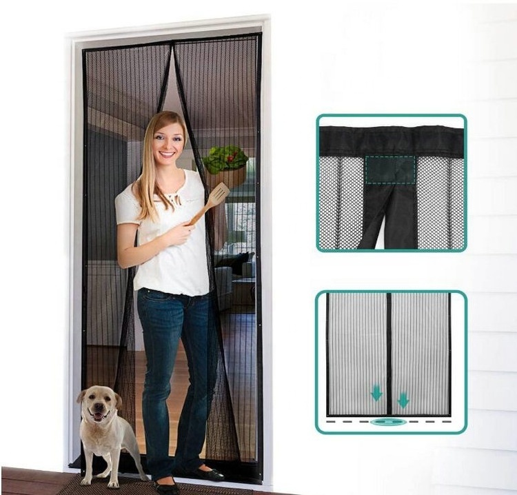 Magnetic Soft Screen Door Self Sealing Heavy Duty Hands Free Mosquito Curtain Mesh Partition Keeps Bugs Out Pet Kid Friendly