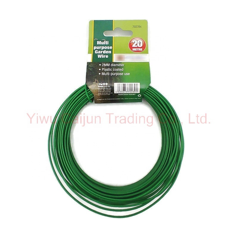 20 Meters Garden Soft Coated Twist Tie Bonsai Training Wire 2mm Heavy Duty Twine for Plant Cages Christmas Tree