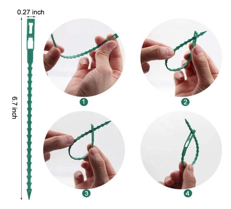 Garden Metal Plant Support Sticks Set with 7 Flower Stake 15.8 inch 20 Plant Support Clips 20 Plants Twist Ties Flower Stick