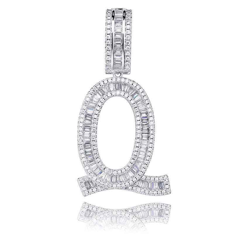 Big Size Iced Out Alphabet Letters Diamond Pendent Necklace