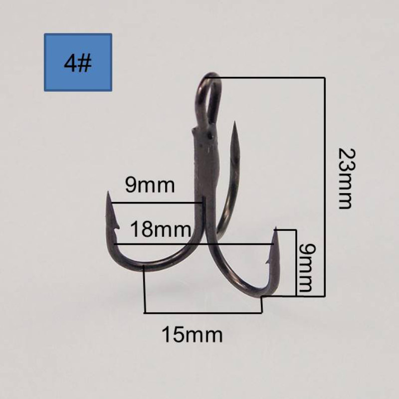 bulk fishing tackle High carbon steel treble hooks 2 4 6#  High strength Triple hook