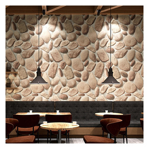 3d Three-dimensional Simulation Stone Pattern Cobblestone Wallpaper Hotel Culture Stone Rock Pattern Wallpaper