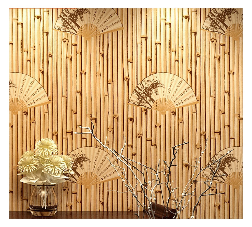 Chinese Classic Style Wallpaper Restaurant Background Wall Decoration Bamboo Pattern Wallpaper