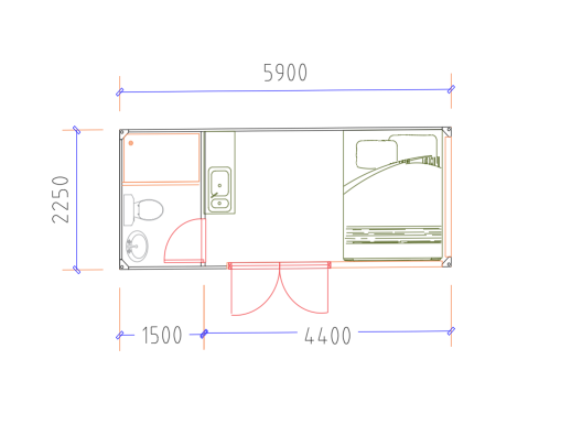 large glass floor-to-ceiling windows prefab house made modular tiny kit set cabin container house