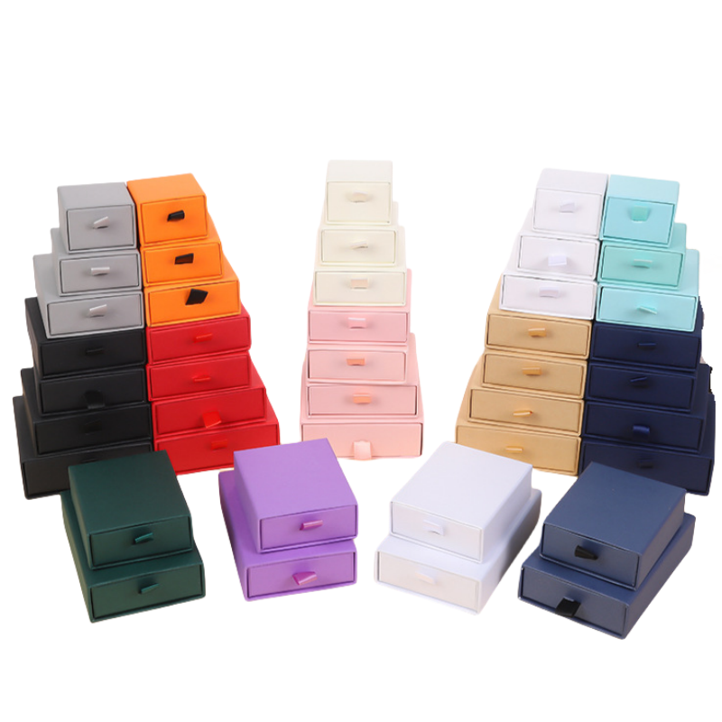 Custom Luxury Orange drawer jewelry sleeve boxes slide jewelry box paper cardboard earring necklace packaging