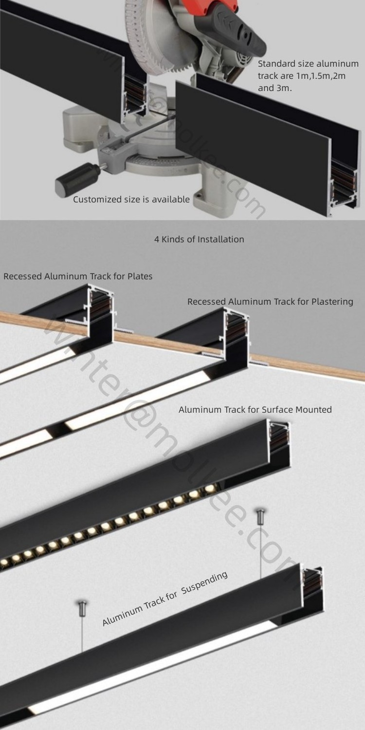 Modern Popular No Main Lighting LED Track Light Wholesale Black Aluminum Track 48V Magnetic Spotlights for Living Room Lighting