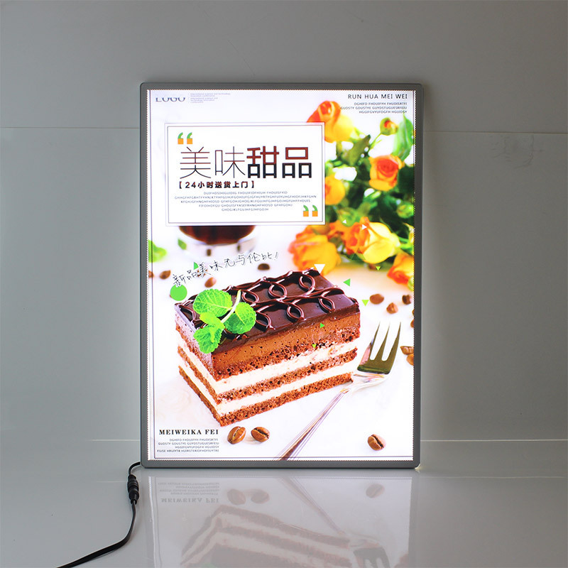 Customized LED Light Panel With 10mm Thin Aluminum Frame  For Advertisement By Picture Inserting Way To Change Poster