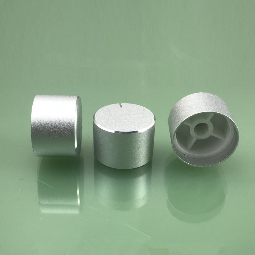 Potentiometer Knob for Knurl Shaft 6mm and Half Shaft 6*D4.5mm Aluminium Sandblasting Silver