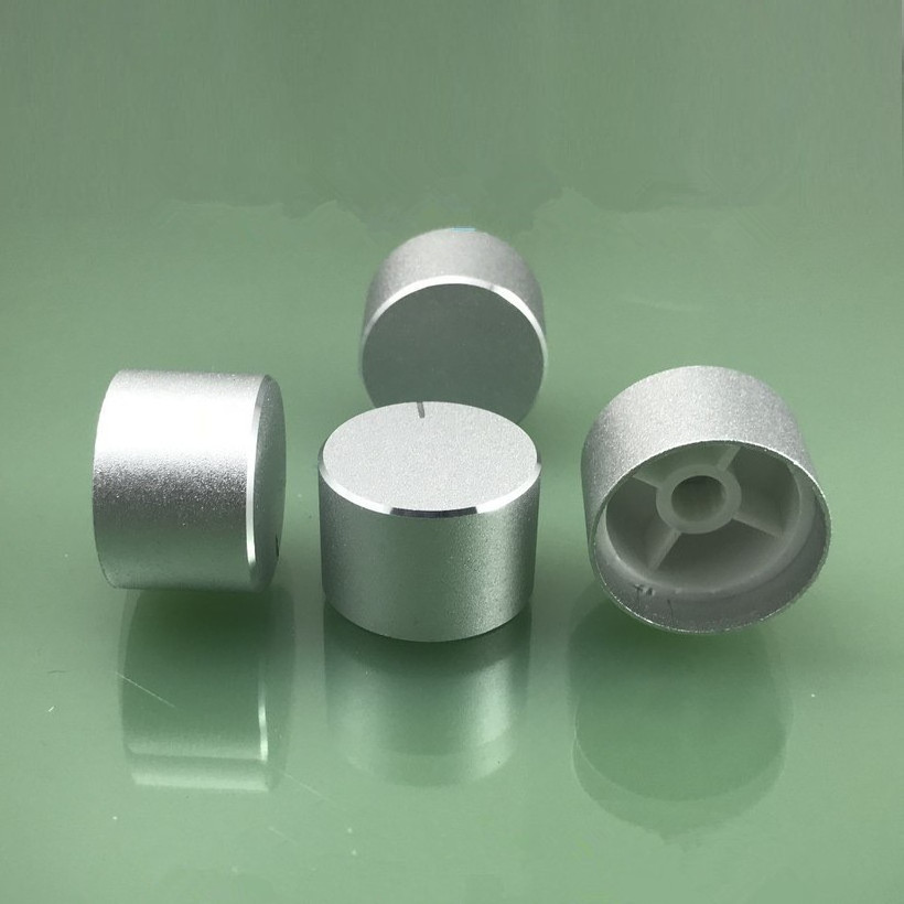 Potentiometer Knob for Knurl Shaft 6mm and Half Shaft 6*D4.5mm Aluminium Sandblasting Silver