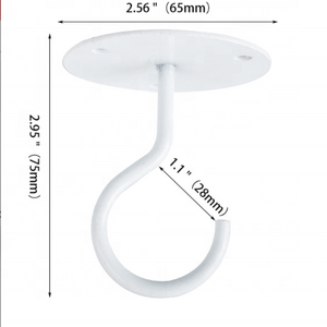 65mm 75mm White Flower Basket Ceiling Hook