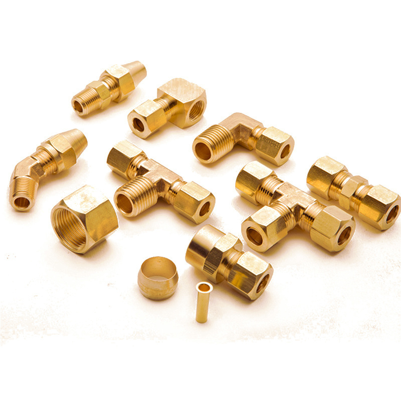 S.A.E / D.O.T Brass 45 Degree Flare Hose Barb Compression Pipe Fittings Push In / Push-on Air Brake Hose/Ends