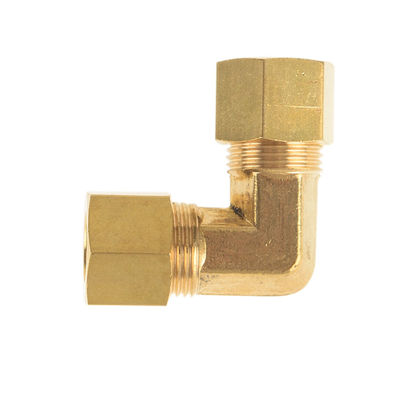 Brass Hose Compression Pipe Fitting Union Elbow for Tubo O.D 1/8