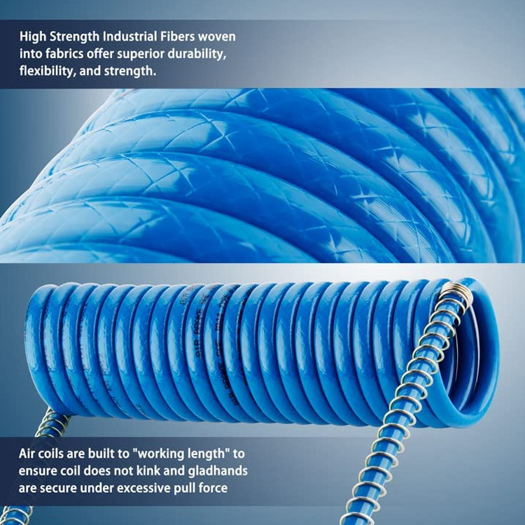 Heavy Duty  Repairing Pneumatic Air Spiral Brake Coiled Tube Hose for Trailer Brake System