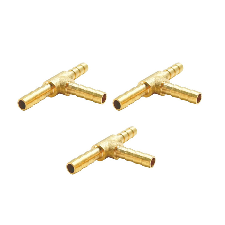 T Shape Union Hose Barb Tee 3 way Brass Fitting Intersection