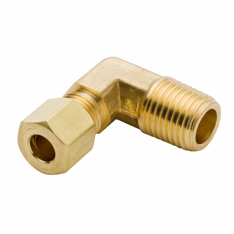 Brass Hose Compression Pipe Fitting Union Elbow for Tubo O.D 1/8