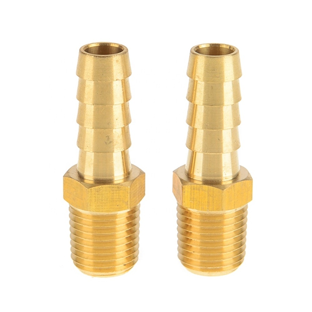 Manufacturer Supply Customized Forged NPT Brass Male Hose Barb Fitting 1/8 3/4 Hose 1/2 Male Adapter