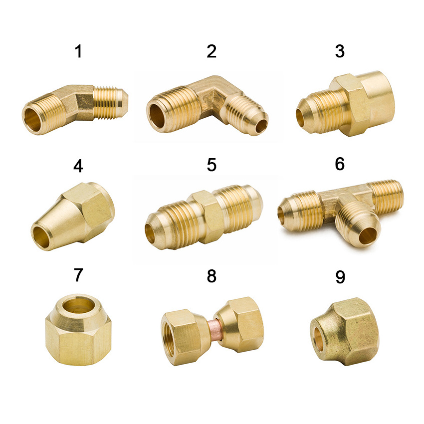 NPT Standard Male Brass Pipe Hose End adapter,Pipe Air/Gas Flare Fitting 1/4 Inch 6mm Tube OD