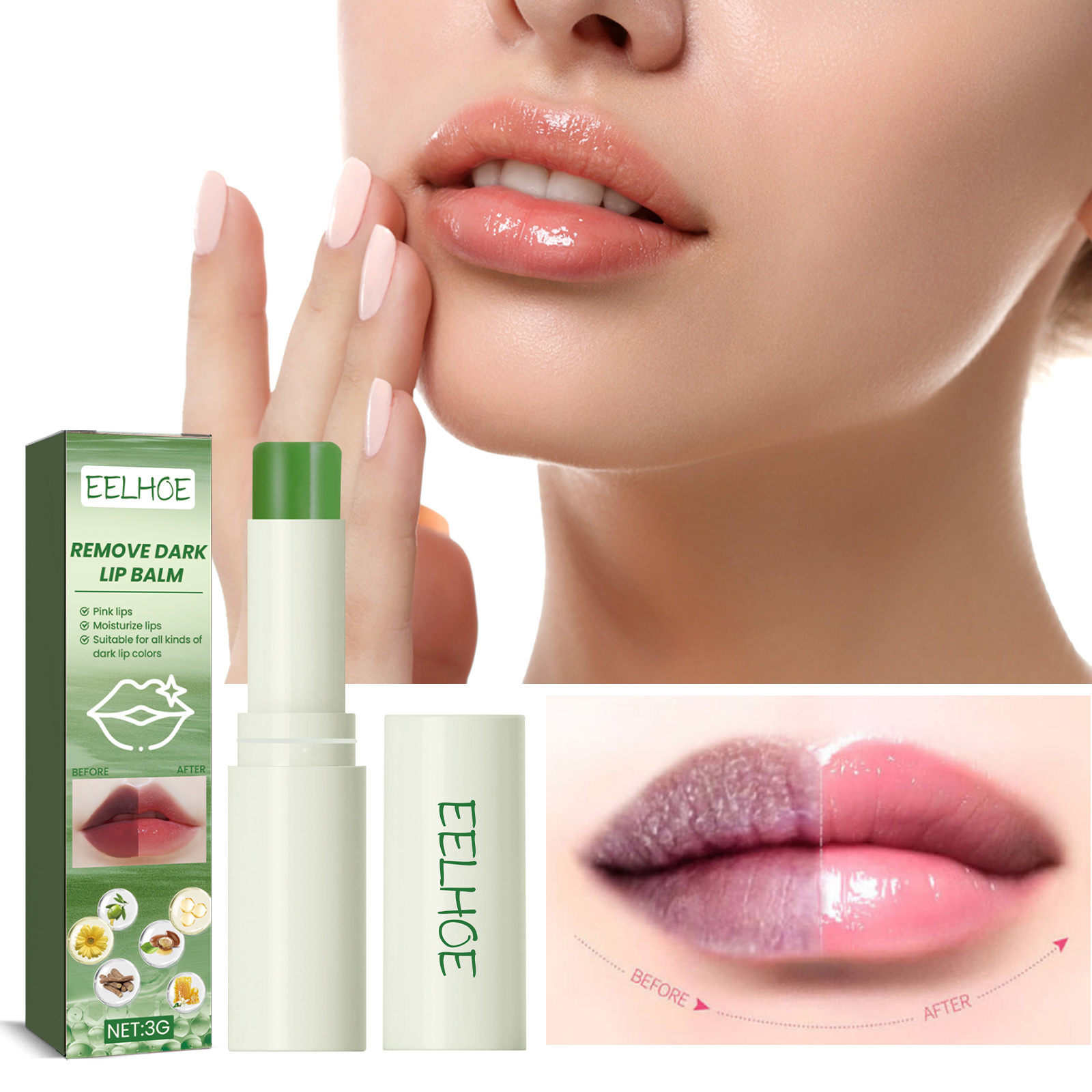 Eelhoe Skin Care Elastic Lip Remove Dead Skin Moisturizing Repairing Dry Skin Beauty Lip Balm