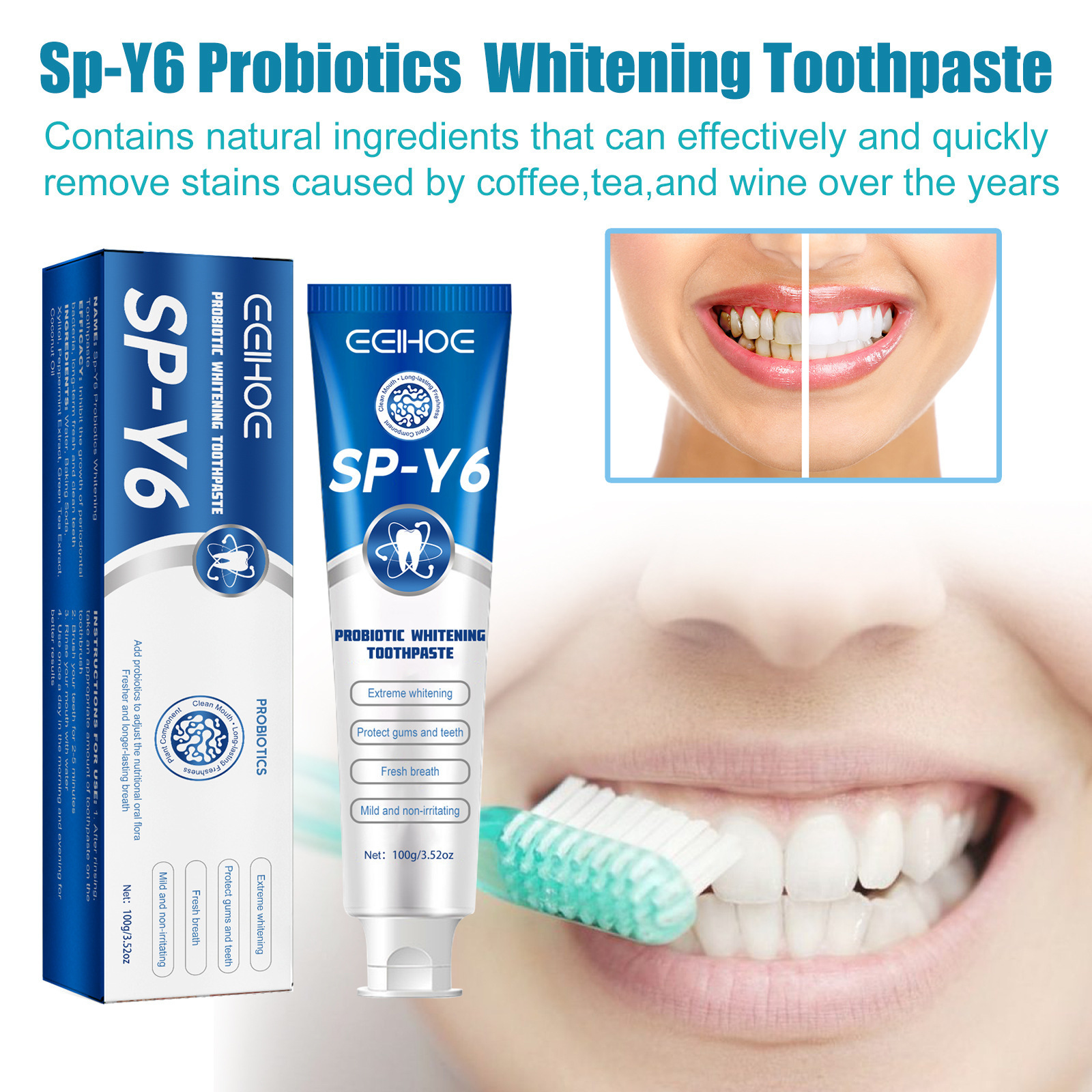 Eelhoe Sp-Y6 Travel Flavoured Fluoride Free Toothpaste Teeth Whiten Toothpaste