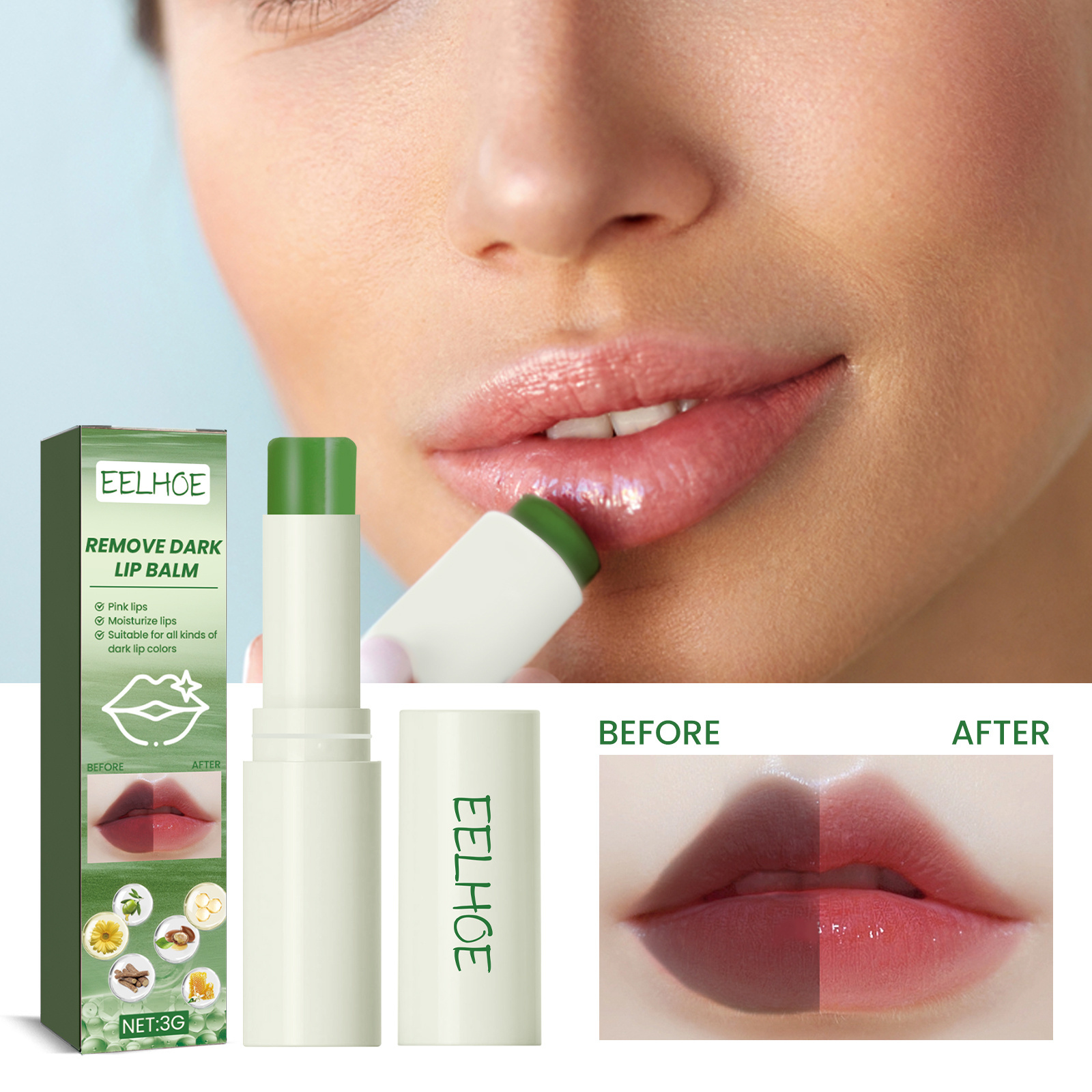 Eelhoe Skin Care Elastic Lip Remove Dead Skin Moisturizing Repairing Dry Skin Beauty Lip Balm