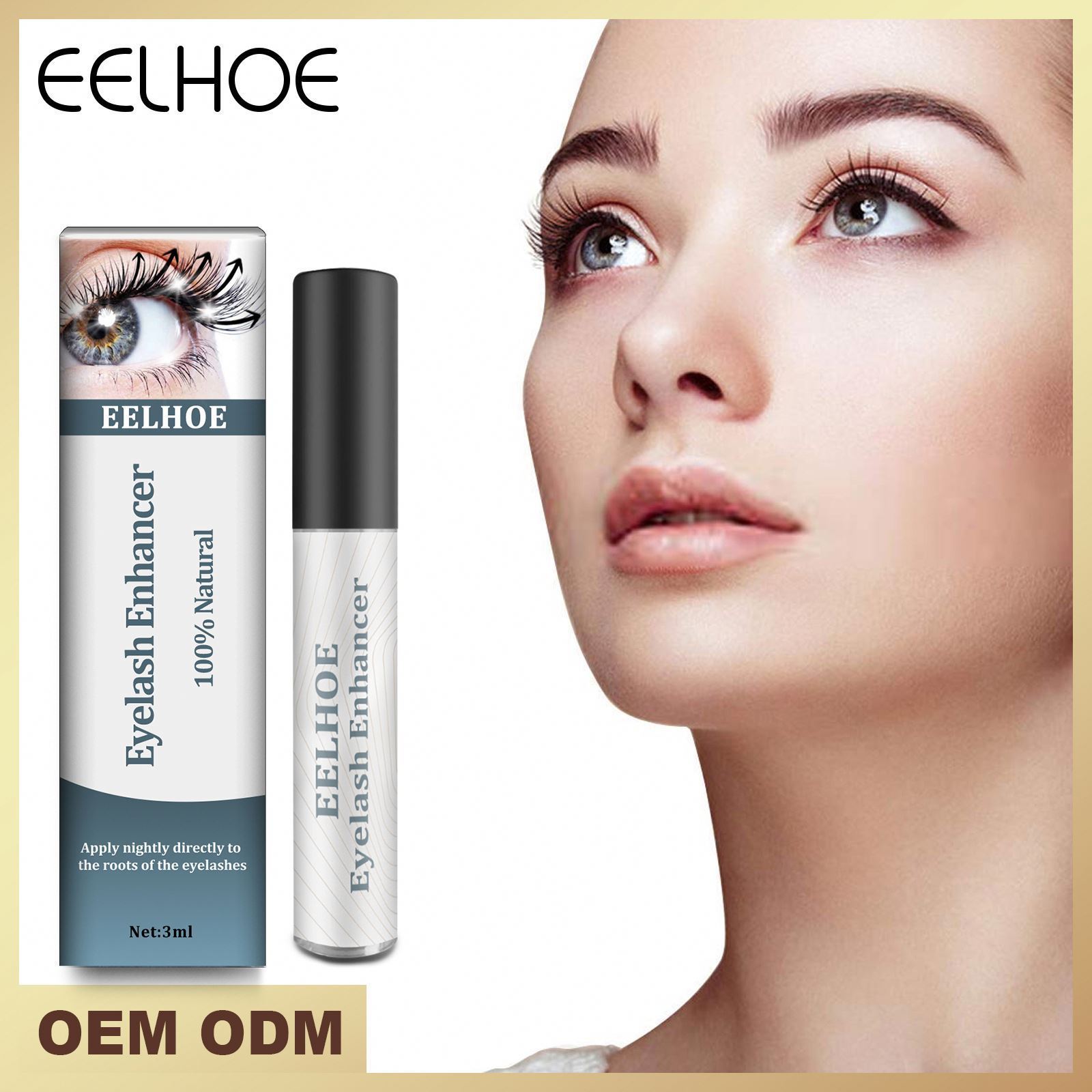 OEM ODM Fast 7 Day Eyelash Growth Serum Longer Thicker Lashes Eyebrows Enhancer Eyelash Care Product Eyelash Enhancer