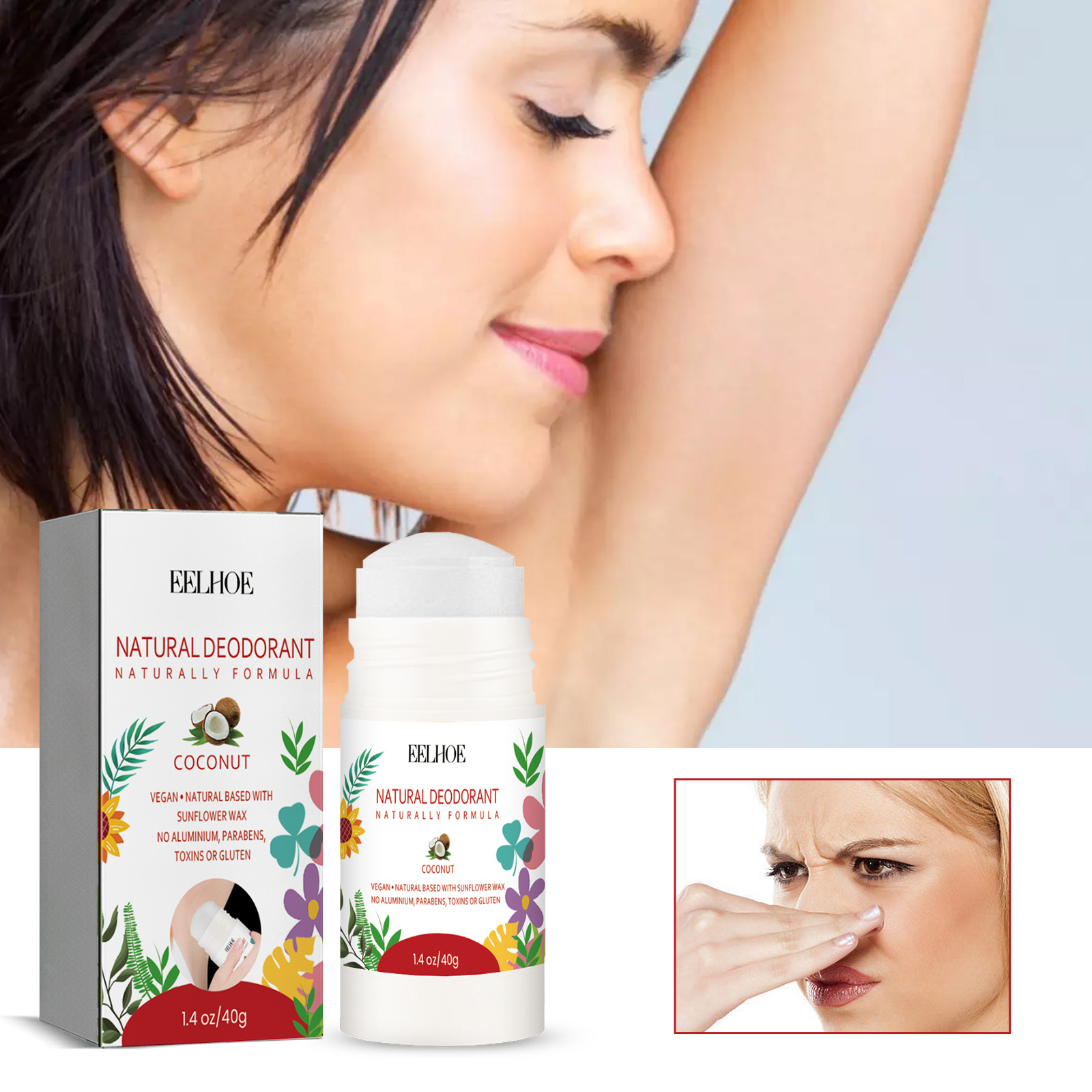 Eelhoe Summer Fragrance Long Lasting Natural Organic Anti Sweat Underarm Antiperspirant Deodorant Stick