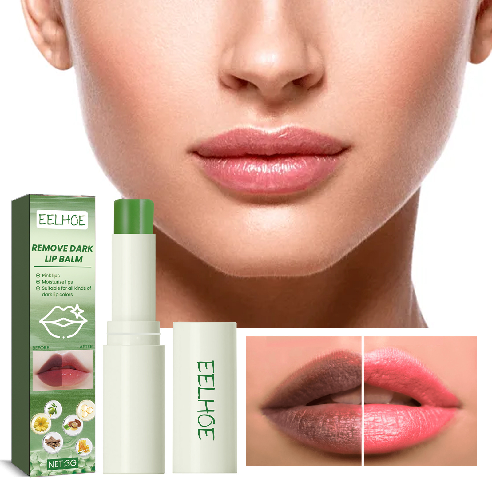 Eelhoe Skin Care Elastic Lip Remove Dead Skin Moisturizing Repairing Dry Skin Beauty Lip Balm