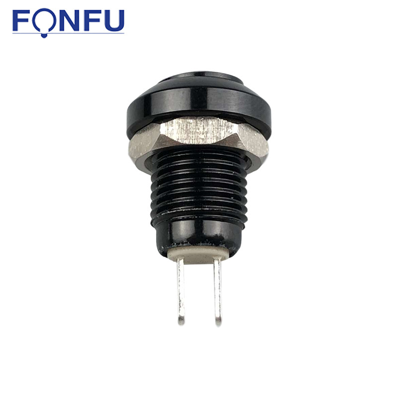 Wholesale 8MM IP65 Waterproof 2-Pin Metal Momentary Push Button Switch 36V With Black Shell