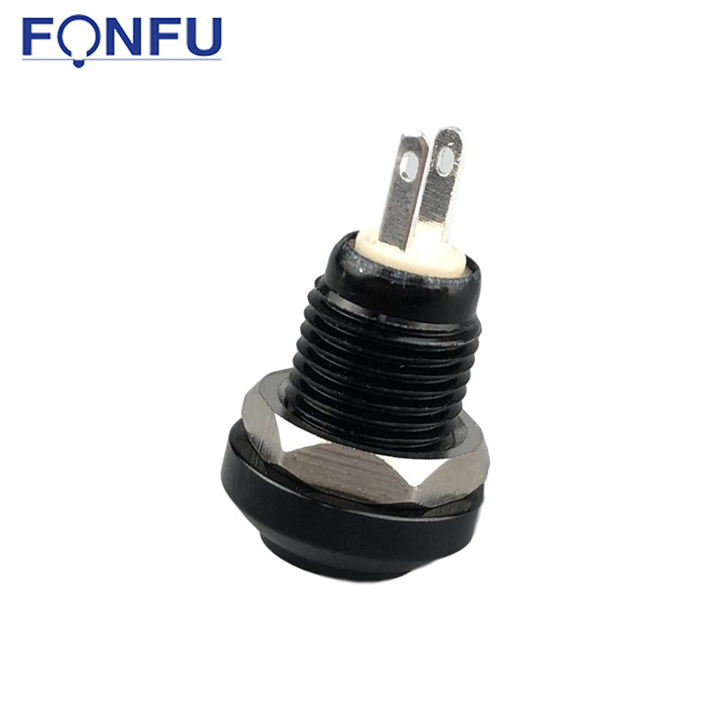 Wholesale 8MM IP65 Waterproof 2-Pin Metal Momentary Push Button Switch 36V With Black Shell