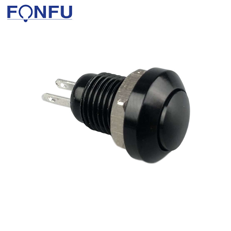 Wholesale 8MM IP65 Waterproof 2-Pin Metal Momentary Push Button Switch 36V With Black Shell