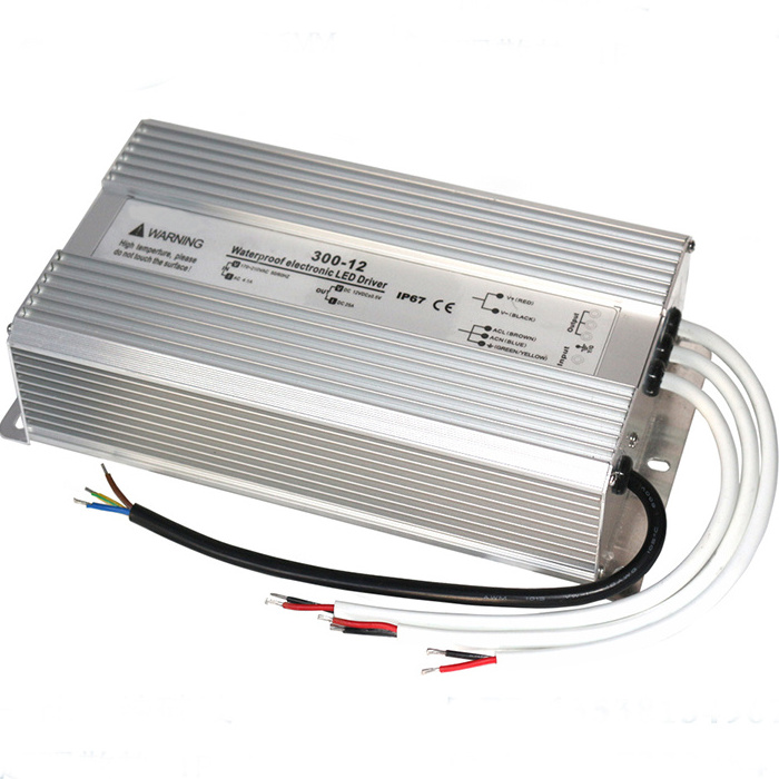 Industrial LED Power Supply 300w Waterproof case 12V 25A 3 output IP67 for Street Light