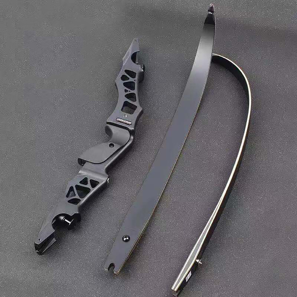 64 inches 30-60lbs With Aluminum Alloy Riser 190fps ILF Hunting Recurve Bow F166 Black and Grey