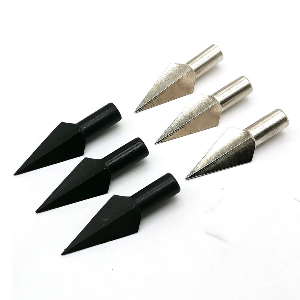 Traditional 8mm 240Gn Alloy steel Outer Broadhead Arrow Head Archery Point Arrow Tip for Wooden/Bamboo Arrows Hunting  Accessory