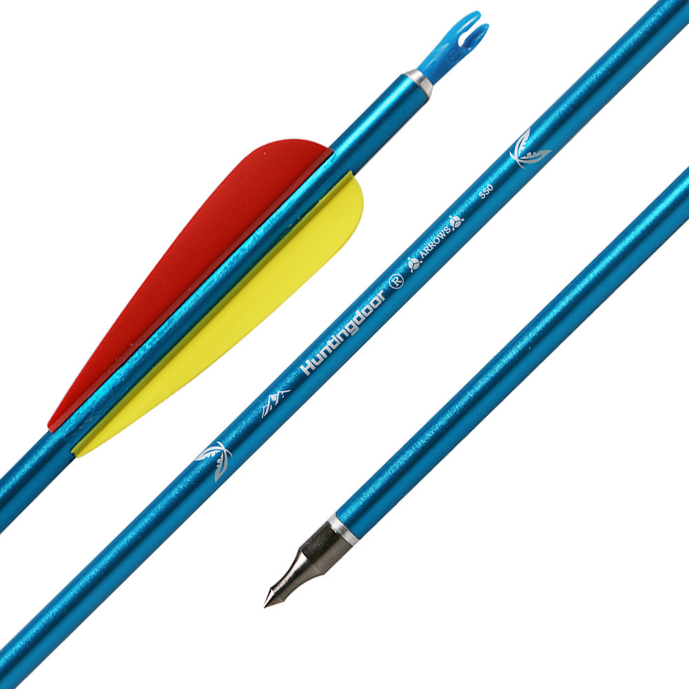 Archery Manufacturers 7.6mm 31inch arrows steel point and plastic vanes Aluminum Metal Arrows bow and arrow shooting