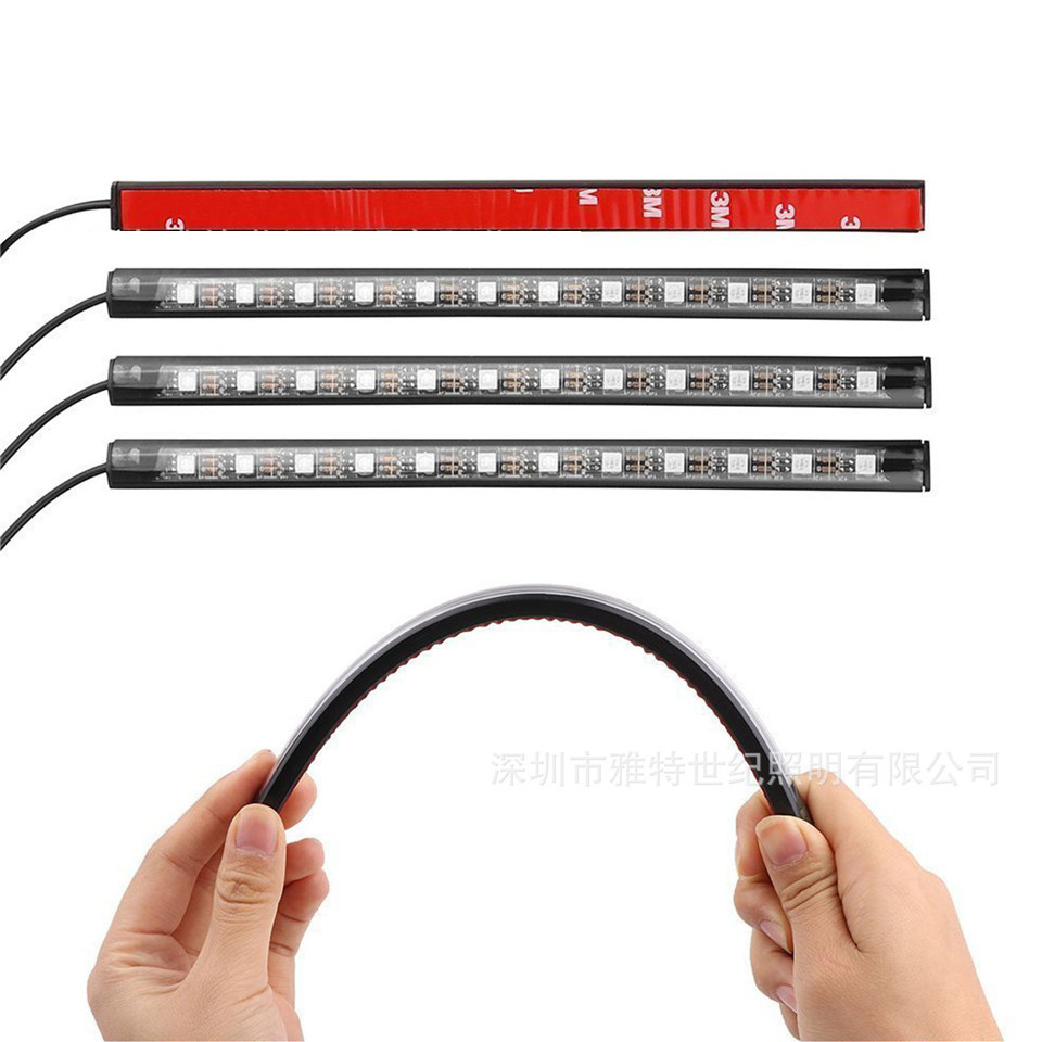 Car led strip USB powered led strip for car RGB SMD5050 car atmosphere strip lights 72 led DC5V car lighter adhesive led tape