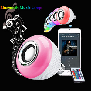 indoor party music bulb bluetooth light speaker E27 rbgw for home birthday party bass effect candle dinner rgb bulb with music