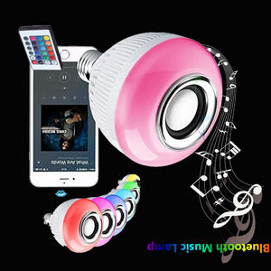 indoor party music bulb bluetooth light speaker E27 rbgw for home birthday party bass effect candle dinner rgb bulb with music