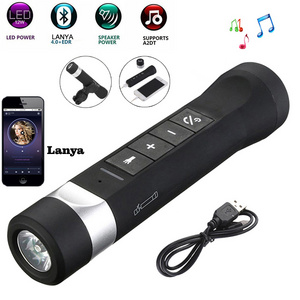 Riding Cycling Multi-function Music Torch Wireless Portable LanYa Speaker With Fm Radio Sd Mp3 Charger Power Bank Flashlight